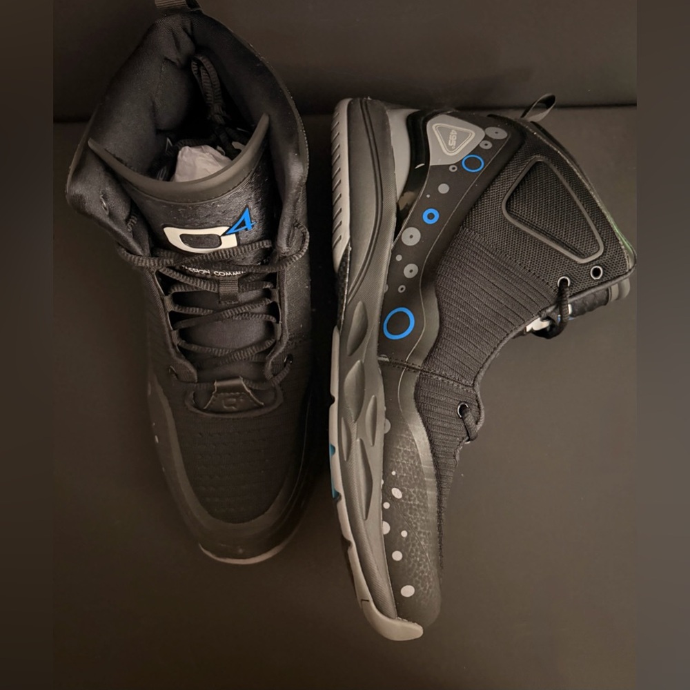 Men's Black and Blue High-Top Sneakers